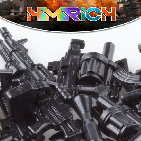 Weapons Pack Military Toy Set Building Blocks Model for Soldier Figures, Army Equipment Gear Kit