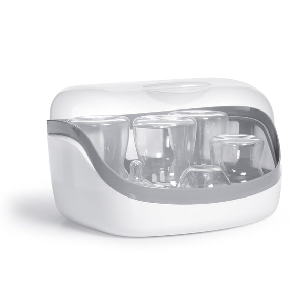 Microwave Steam Sterilizer - White/Grey, Removes 99.9% of Dirt Quickly and Naturally with Steam Power
