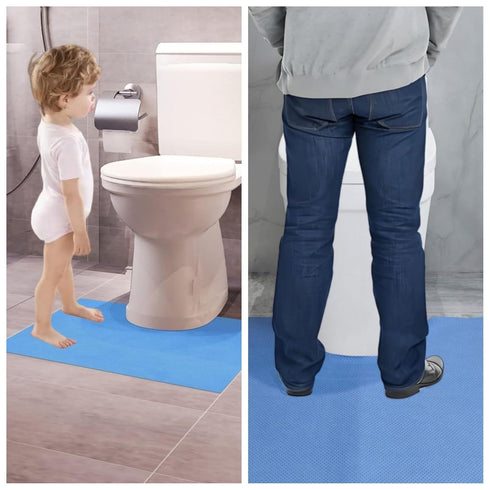 SYMHHA 25 Pack 24"x22" Upgraded Disposable Toilet Mats,Super Absorbent & Non-Slip Pads for Bathroom Floor,U-Shaped