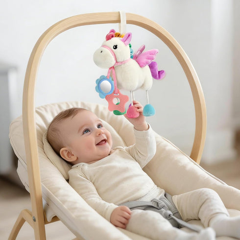0 3 6 9 12 TYRY.HU Baby Stroller or Car Seat Toy,Soft Plush Stroller & Cot Hanging Toys, Rattle Sensory Developmental