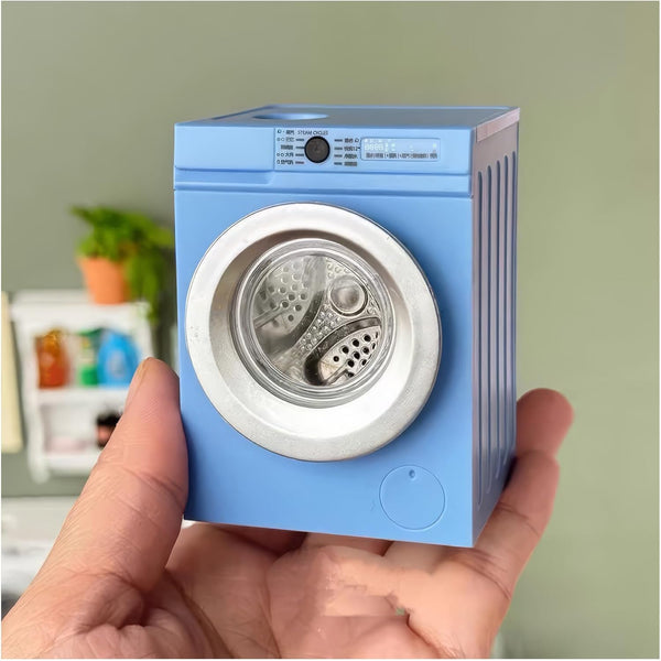 Mini Washing Machine Model - Real Rotating Drum Design, 1:12 Dollhouse Miniature
