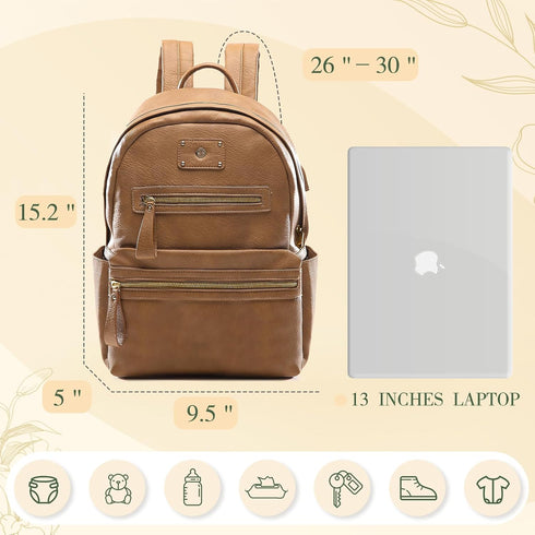 Backpack 7 2 miss fong Small Diaper Bag for Travel Leather Diaper Bag Baby Diaper Bag with Pockets with USB Charger