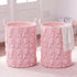 Blushtier 2 Pcs Pink Bow Laundry Hamper Girls Room Decor Coquette Pink Bow Plush Faux Fur Basket Kids Large Storage