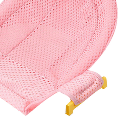 Naroote 3D Baby Bath Seat Support Nonslip Adjustable Bath Seat for Newborns with Breathable Fabric (Pink)