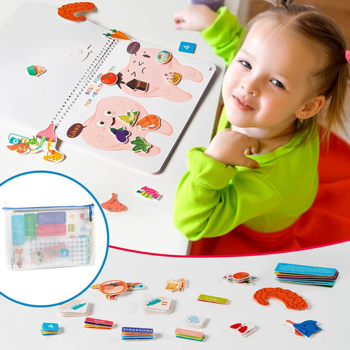 Freebear Montessori Busy Book for Kids, Human Body Anatomy Book for Toddlers, Preschool Learning Activities, Autism Toys