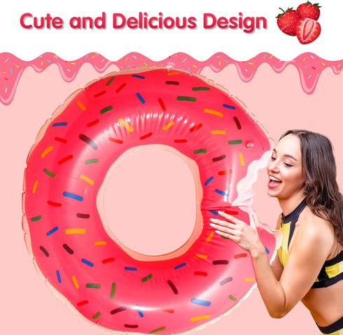 DMAR Donut Pool Float - Donut Tube & Ring for Beach & Pool