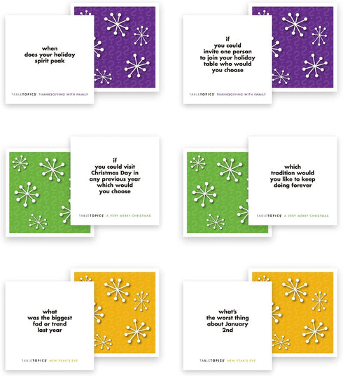 TableTopics Holiday Conversation Pack, 120 Exciting Question Cards for All Holiday Occasions
