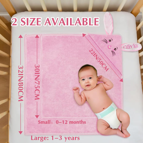 Custom Bunny Hooded Bath Towel with Name Personalized Kids Bath Towel for Toddlers & Babies Soft, Absorbent Cotton