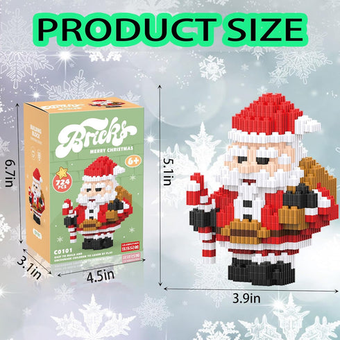 Christmas Micro Blocks Building Set Santa Claus Compatible with Lego - Holiday Present Box for Kids 6-12 Years Old
