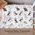 Wicbfdfv 28"x52" Watercolor Puffins Boho Leaves Fitted Crib Sheet for Baby Girls Boys Cute Bird Baby Sheet for Standard