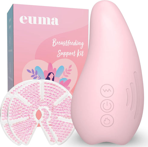 Breast Massager for Breast Feeding Essentials New Mom - Vibrating Lactation Massager
