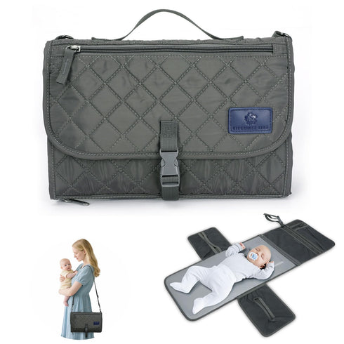 Rivermist Kids 2-in-1 Diaper Changing Pad with Detachable Storage, Quilted Design, Waterproof, Travel-Friendly