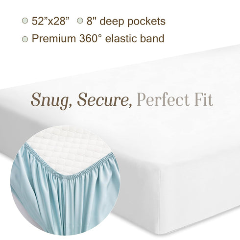 100% Bella Coterie Luxury Bamboo Viscose Crib Sheet | Organically Grown | Ultra Soft | Cooling for Better Sleep | Deep