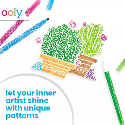 12 Pack Ooly Make No Mistake Erasable Markers, Stress and Mess Free Marker You Can Erase, Drawing & Coloring Pens