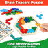 3+ (4 Pack) Wooden Puzzles,Geometric Shape Logic Hexagon Puzzle Toys Brain Teasers STEM Montessori Educatioanl IQ Board