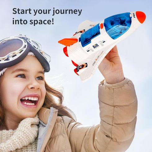 5-8 Wbzle Spaceship Shuttle Toy with Astronaut Figure - Fun Rocket Ship Space Toys for Kid, Space Toy for Boys Planet