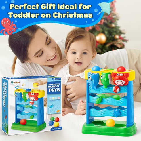 1, 2 12-18 V-Opitos Musical Toys for Years Old Boys & Girls, Feeding Interactive Toddler Toys for Baby Months