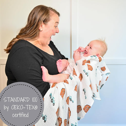 100% 47 47 Inches 3 Pack) LollyBanks Baby Swaddle Blanket, Cotton Muslin Swaddle Blankets for Boys and Girls, Large x