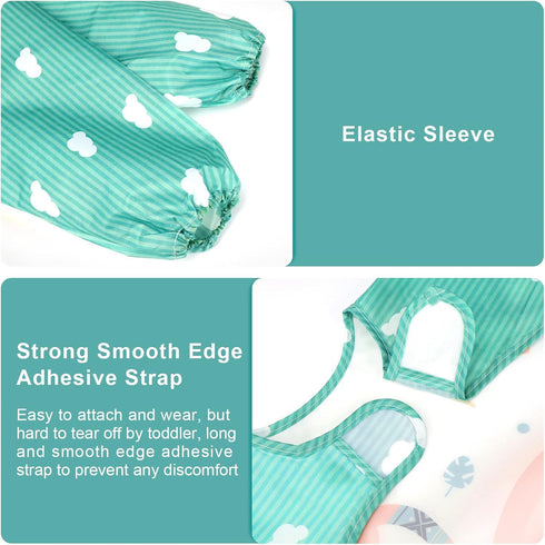 Accmor Waterproof Long Sleeve Bibs for Toddlers - Ideal for Feeding