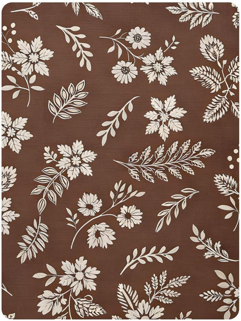 CZXW 52" 28" Boho Floral Brown Crib Sheets Fitted x Natural Cotton Soft & Breathable for Baby Crib Mattress