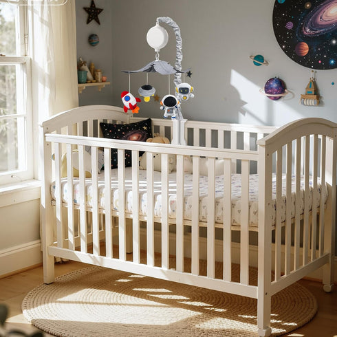 0-6-12 Feisike Space Crib Mobile, Spaceman Baby Mobile for Crib Nursery Decor Hanging Plush Crib Toys for Newborn Boys