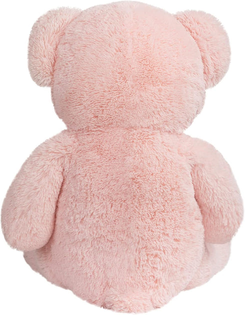 Giant Teddy Bear Stuffed Animal Plush with Red Ribbon Bow, 36 inch Pink Valentine's Day Gift for Kids and Girlfriend