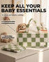 Checkered Diaper Caddy Organizer with Portable Changing Mat - Teddy Fleece Diaper Organizer for Changing Table - Caddy