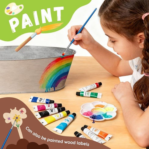 Set 5, 6, 7, 8-12 PLANTMEW Paint & Plant Flower Growing Kit for Kids - Fun Kids Gardening - Unique Birthday, Crafts