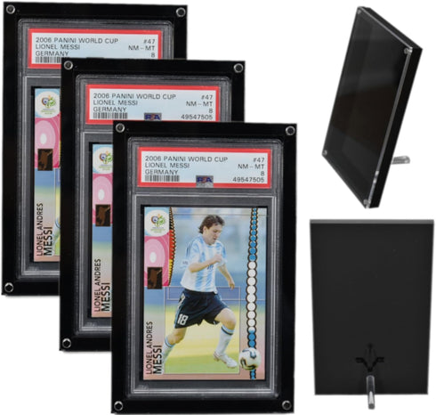 3-Pack Special PSA & CGC Graded Card Display Frames - Wall Mountable Clear Acrylic Cases for Sports & Trading Cards