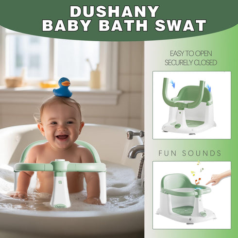 Dushany 6 Baby Bath Seat for Babies Months & up - Sit up Bathtub Seat for Toddlers - Infant Tub Shower Chair