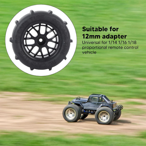 4Pcs Universal Rubber Plastic RC Beach Tires for 1/14 1/16 1/18 RC Car