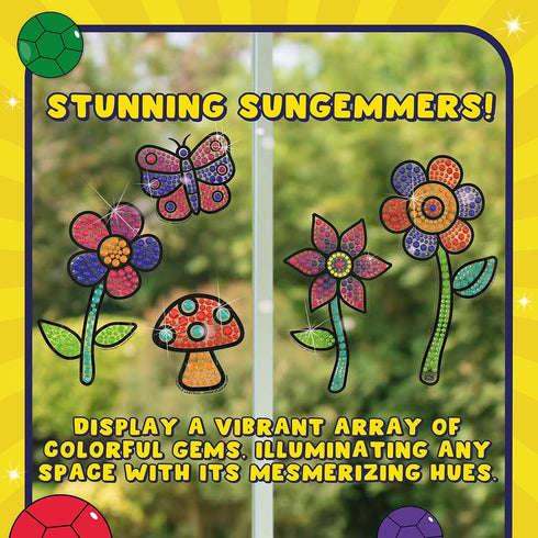 SUNGEMMERS Gem Art for Kids Crafts - Suncatcher Kit for 6-8 Year Old Girls Birthday Gift - Arts and Crafts for Kids