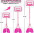 Pink Adjustable Basketball Hoop for Kids 2-6 Years, Portable Indoor/Outdoor Play