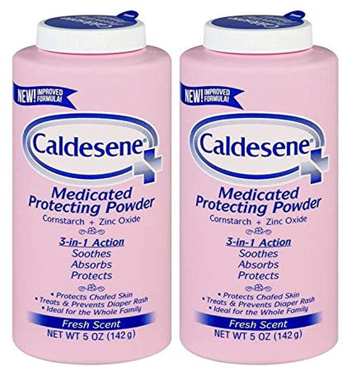 Caldesene Medicated Protecting Body Powder with Zinc Oxide and Cornstarch, Talc Free, 5
