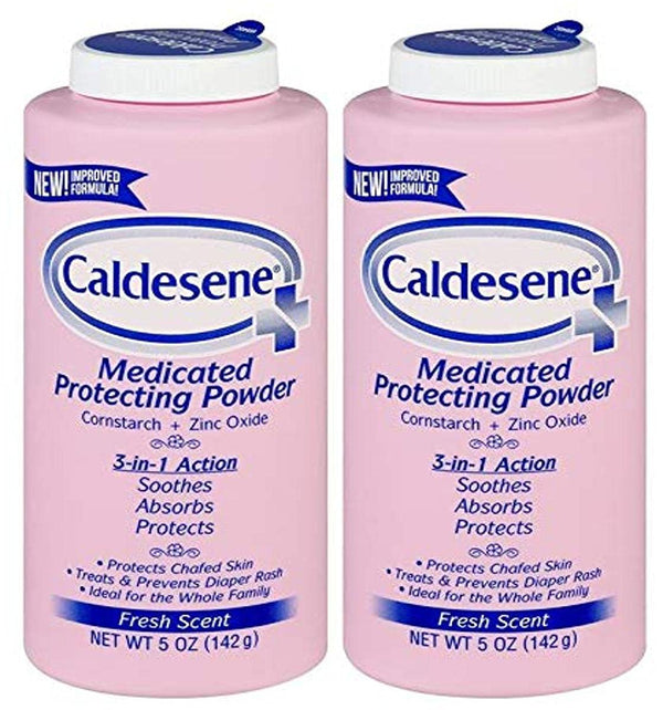 Caldesene Medicated Protecting Body Powder with Zinc Oxide and Cornstarch, Talc Free, 5