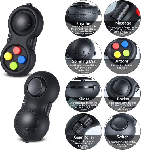6 Skylety Pieces Cam Fidget Pad Controller Relieve Anxiety Handheld Mini Game Remote Controller Fidget Pad Stress