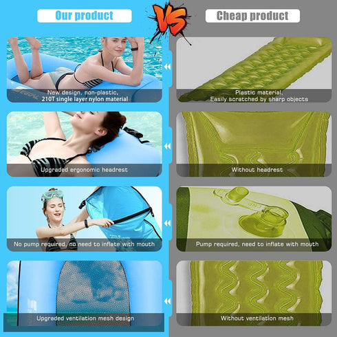 Hammock Swimming SEGOAL Pool Floats Inflatable Floating Lounger Chair Water Raft Ring Pool Float, Lightweight Single