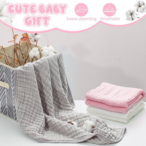 3 6 Preboun Pcs Muslin Baby Hooded Towels Cotton Absorbent Layers Cute Bath Toddler Towels for Newborn Kids Girl Infant