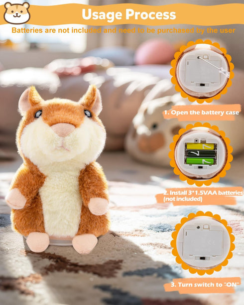 2 3 4 5 6 7 8 Ayeboovi Toddler Toys Talking Hamster Repeats What You Say, Kids Toys for Year Old Girls Boys Birthday