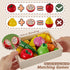 HERSITY Wooden Play Food Set - Cutting Fruits & Veggies Toys for Toddlers 1-3 - Montessori Educational Toys
