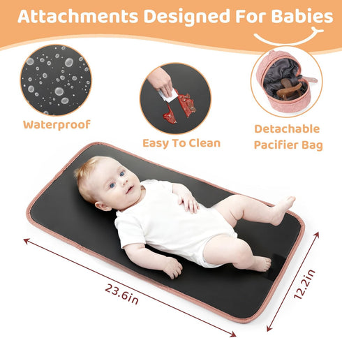 JOLLITO Large Capacity Diaper Bag Tote - Ideal for Travel with Changing Pad & Hospital Ready