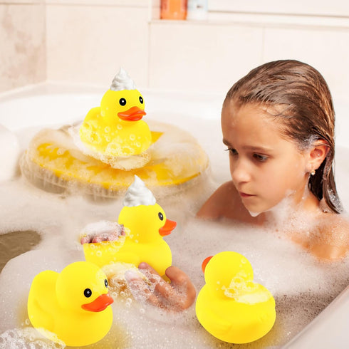 20 Swimming (5 Inch) Deekin Pcs Large Yellow Rubber Ducks Bulk Large Duck Squeak Rubber Bathtub Floating Bath