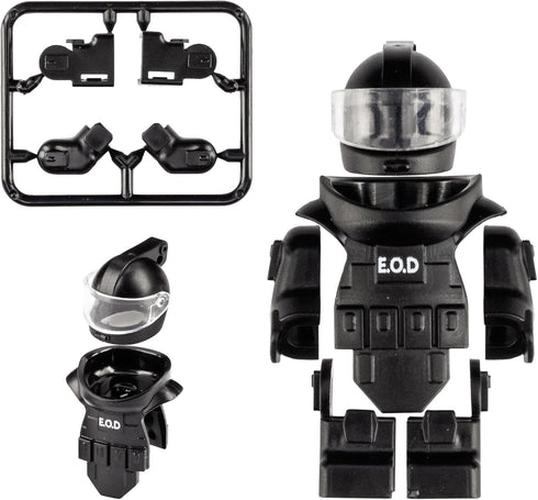Toy Soldiers Figures, Black Bomb Disposal Suit Armor E.O.D Suit, Military Equipment Custom Minifigure for Ages 3+