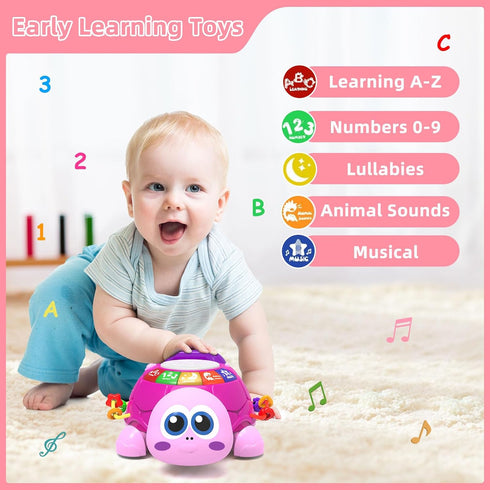 6-18 7 8 9 11+ 1-2 Hanayo Baby Musical Turtle Crawling Girl Toys for MonthsInfant Early Learning Educational ToyBaby
