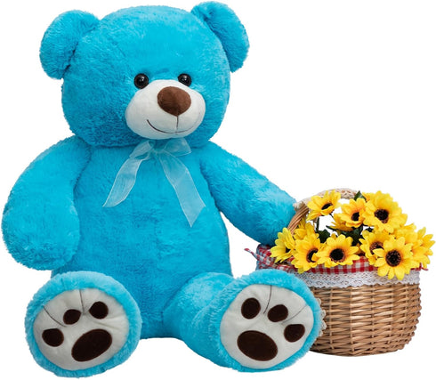 3 36 inches HollyHOME ft Teddy Bear Stuffed Animal Big Teddy Bear Soft Plush Toy for Girlfriend Kids Lake Blue