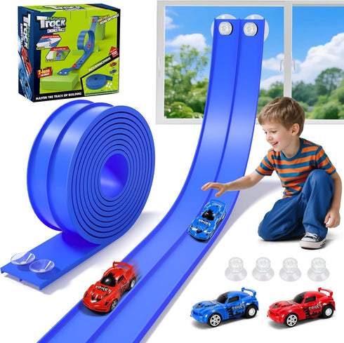 KETIEE Flex Tracks 16 Ft for Kids, Flexible Race Car Ramp Track