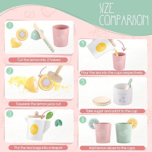 Set Set Sets 3-5 Lemonade Stand for Kids Tea Pretend Play Toys Tea Party Lemonade Stand Supplies No Assembly Required