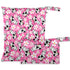 visesunny Cute Cow Flower 2Pcs Wet Bag with 2 Zippered Pockets Snap Handle