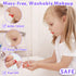 Hollyhi 58 Pcs Kids Makeup Kit for Girl - Real Washable Cosmetic Set with Mirror, Princess Toys, Play Make Up Birthday