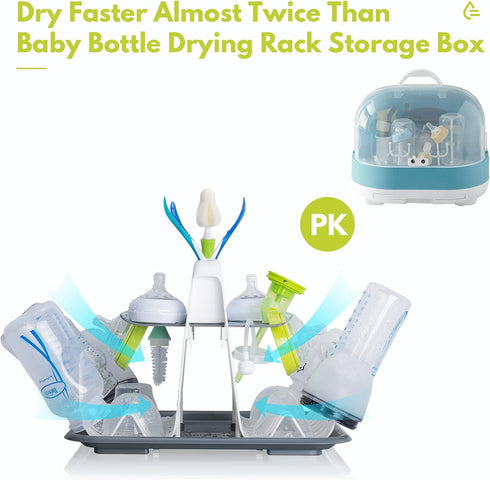 CAREBABYMORE 5pcs Countertop High Capacity Drying Rack with Brushes, Deluxe Drying Rack, Universal Drying Station, Baby